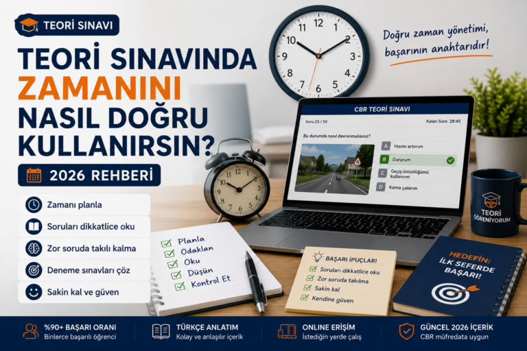 🚗 Teori Sınavında Zamanını Nasıl Doğru Kullanırsın? (2026 Rehberi)